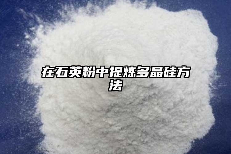 在91麻豆啪啪视频粉中提炼多晶硅方法